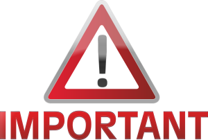 panneau danger avec le texte "important"